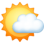 SUN BEHIND SMALL CLOUD emoji in Facebook's design style - Unicode 1F324-FE0F