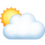 SUN BEHIND LARGE CLOUD emoji in Facebook's design style - Unicode 1F325-FE0F