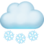 CLOUD WITH SNOW emoji in Facebook's design style - Unicode 1F328-FE0F