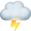 CLOUD WITH LIGHTNING emoji in Facebook's design style - Unicode 1F329-FE0F