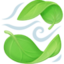 LEAF FLUTTERING IN WIND emoji in Facebook's design style - Unicode 1F343