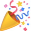 PARTY POPPER emoji in Facebook's design style - Unicode 1F389