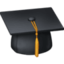 GRADUATION CAP emoji in Facebook's design style - Unicode 1F393