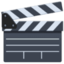 CLAPPER BOARD emoji in Facebook's design style - Unicode 1F3AC