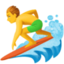 MAN SURFING emoji in Facebook's design style - Unicode 1F3C4-200D-2642-FE0F