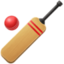 CRICKET BAT AND BALL emoji in Facebook's design style - Unicode 1F3CF