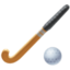 FIELD HOCKEY STICK AND BALL emoji in Facebook's design style - Unicode 1F3D1