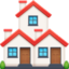 HOUSES emoji in Facebook's design style - Unicode 1F3D8-FE0F