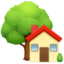 HOUSE WITH GARDEN emoji in Facebook's design style - Unicode 1F3E1