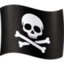 PIRATE FLAG emoji in Facebook's design style - Unicode 1F3F4-200D-2620-FE0F