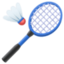 BADMINTON RACQUET AND SHUTTLECOCK emoji in Facebook's design style - Unicode 1F3F8