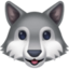 WOLF FACE emoji in Facebook's design style - Unicode 1F43A