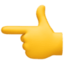 WHITE LEFT POINTING BACKHAND INDEX emoji in Facebook's design style - Unicode 1F448