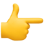 WHITE RIGHT POINTING BACKHAND INDEX emoji in Facebook's design style - Unicode 1F449