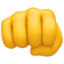 FISTED HAND SIGN emoji in Facebook's design style - Unicode 1F44A