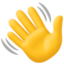 WAVING HAND SIGN emoji in Facebook's design style - Unicode 1F44B