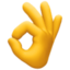 OK HAND SIGN emoji in Facebook's design style - Unicode 1F44C