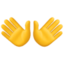 OPEN HANDS SIGN emoji in Facebook's design style - Unicode 1F450