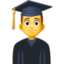 MAN STUDENT emoji in Facebook's design style - Unicode 1F468-200D-1F393