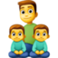 FAMILY: MAN, BOY, BOY emoji in Facebook's design style - Unicode 1F468-200D-1F466-200D-1F466