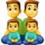 FAMILY: MAN, MAN, BOY, BOY emoji in Facebook's design style - Unicode 1F468-200D-1F468-200D-1F466-200D-1F466