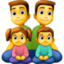 FAMILY: MAN, MAN, GIRL, BOY emoji in Facebook's design style - Unicode 1F468-200D-1F468-200D-1F467-200D-1F466