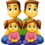 FAMILY: MAN, MAN, GIRL, GIRL emoji in Facebook's design style - Unicode 1F468-200D-1F468-200D-1F467-200D-1F467