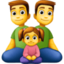 FAMILY: MAN, MAN, GIRL emoji in Facebook's design style - Unicode 1F468-200D-1F468-200D-1F467