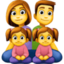 FAMILY: MAN, WOMAN, GIRL, GIRL emoji in Facebook's design style - Unicode 1F468-200D-1F469-200D-1F467-200D-1F467