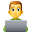 MAN TECHNOLOGIST emoji in Facebook's design style - Unicode 1F468-200D-1F4BB