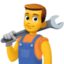 MAN MECHANIC emoji in Facebook's design style - Unicode 1F468-200D-1F527