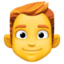 MAN: RED HAIR emoji in Facebook's design style - Unicode 1F468-200D-1F9B0