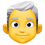 MAN: WHITE HAIR emoji in Facebook's design style - Unicode 1F468-200D-1F9B3