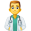 MAN HEALTH WORKER emoji in Facebook's design style - Unicode 1F468-200D-2695-FE0F