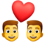 COUPLE WITH HEART: MAN, MAN emoji in Facebook's design style - Unicode 1F468-200D-2764-FE0F-200D-1F468