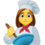 WOMAN COOK emoji in Facebook's design style - Unicode 1F469-200D-1F373