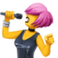 WOMAN SINGER emoji in Facebook's design style - Unicode 1F469-200D-1F3A4