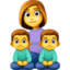 FAMILY: WOMAN, BOY, BOY emoji in Facebook's design style - Unicode 1F469-200D-1F466-200D-1F466