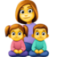 FAMILY: WOMAN, GIRL, BOY emoji in Facebook's design style - Unicode 1F469-200D-1F467-200D-1F466