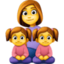 FAMILY: WOMAN, GIRL, GIRL emoji in Facebook's design style - Unicode 1F469-200D-1F467-200D-1F467