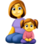 FAMILY: WOMAN, GIRL emoji in Facebook's design style - Unicode 1F469-200D-1F467