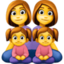 FAMILY: WOMAN, WOMAN, GIRL, GIRL emoji in Facebook's design style - Unicode 1F469-200D-1F469-200D-1F467-200D-1F467