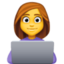 WOMAN TECHNOLOGIST emoji in Facebook's design style - Unicode 1F469-200D-1F4BB