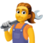 WOMAN MECHANIC emoji in Facebook's design style - Unicode 1F469-200D-1F527