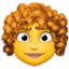 WOMAN: CURLY HAIR emoji in Facebook's design style - Unicode 1F469-200D-1F9B1