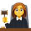 WOMAN JUDGE emoji in Facebook's design style - Unicode 1F469-200D-2696-FE0F