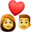 COUPLE WITH HEART: WOMAN, MAN emoji in Facebook's design style - Unicode 1F469-200D-2764-FE0F-200D-1F468