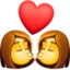 KISS: WOMAN, WOMAN emoji in Facebook's design style - Unicode 1F469-200D-2764-FE0F-200D-1F48B-200D-1F469