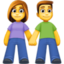 MAN AND WOMAN HOLDING HANDS emoji in Facebook's design style - Unicode 1F46B