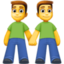 TWO MEN HOLDING HANDS emoji in Facebook's design style - Unicode 1F46C